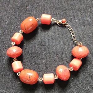 Fiji Bliss 9" Beaded Bracelet - Coral Color